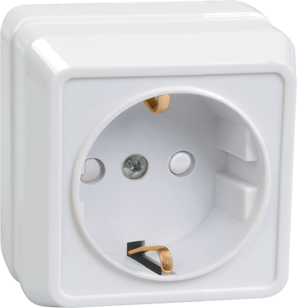 Power socket 1 plug  with P with child protection 16A RSsh20-3-OB OKTAVA white