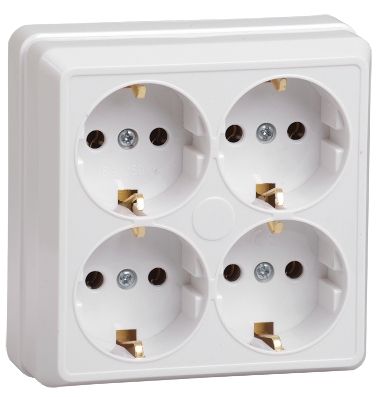 Power socket 4 plug  with P 16A RS24-3-OB OKTAVA white