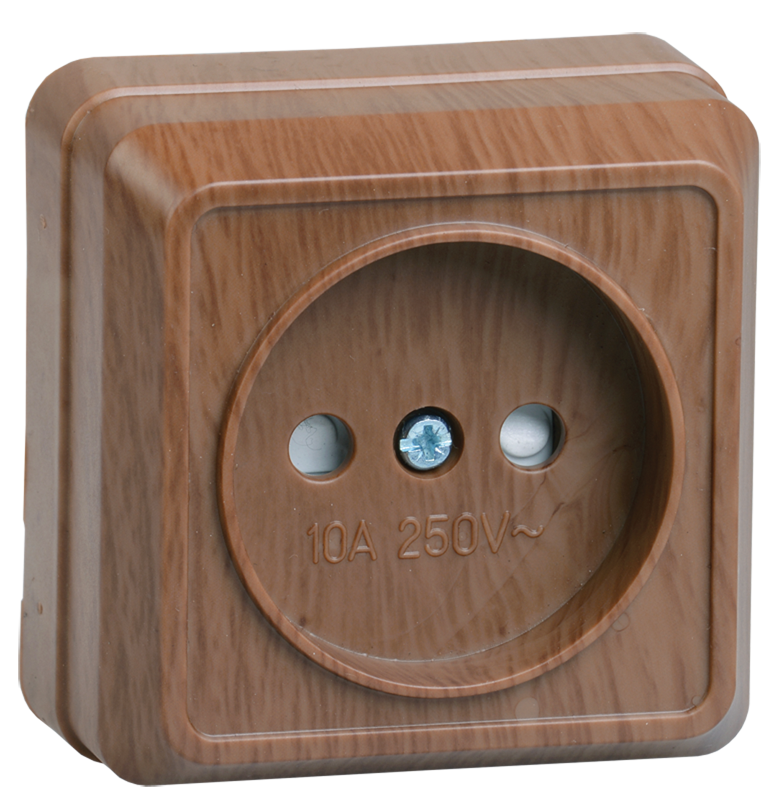 Power socket 1 plug  without P with child protection 10A RSsh20-2-OD OKTAVA oak