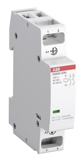 Contactor instalatie 1M-2P-20A-1NO+1NC-24Vac/dc