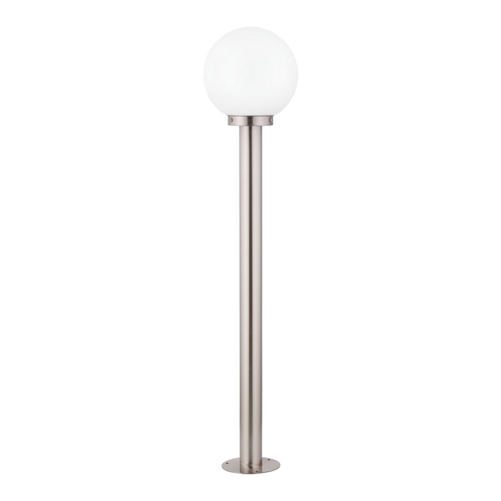 Lampadar Exterior NISIA, 30207, E27, 60W, Inox, H 1000, Ø 200 (W380, NISIA, E27, 1X60W)