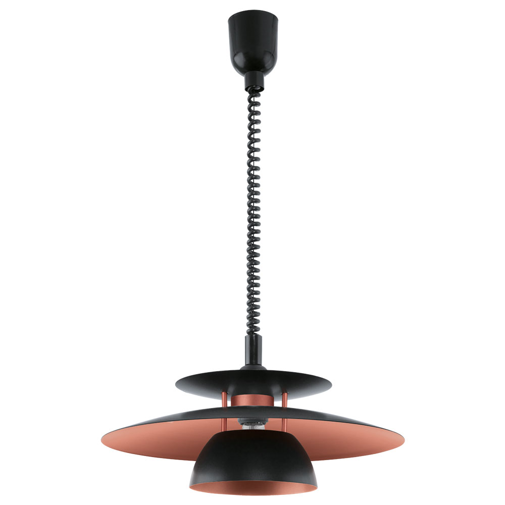 Pendul Brenda, 31666, E27, Negru-Cupru, 60W (W120, BRENDA, E27, 1X60W)