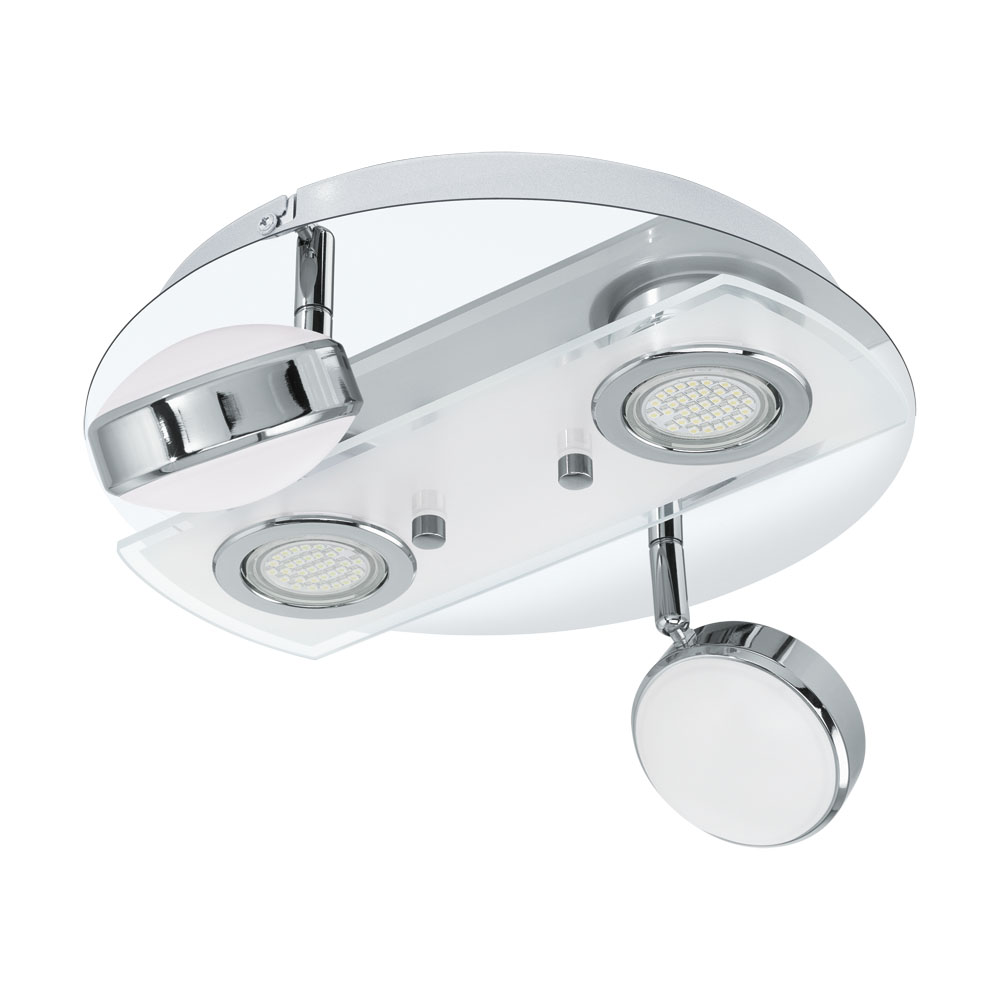 Plafoniera SALTO LED, 32828, Metal, Crom, 2X5,4W, 1280+360 lumeni, 3000 K Calda (W180, SALTO, LED;LED, 2X5,4W;2X2,5W)