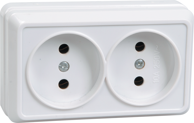 Power socket 2 plug  without P 10A RS22-2-OB OKTAVA white
