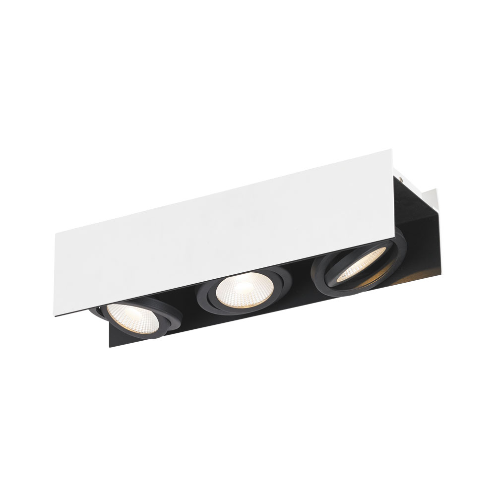 Plafoniera VIDAGO, 39317, 3X5,4W, Aluminiu, Metal, Alb, Negru, 1530 lm, 3000K Calda (W107, VIDAGO, LED, 3X5,4W)