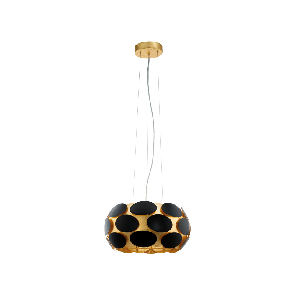 Pendul MONTORIO 1, 39414, 3X60W, Metal, Negru, Auriu, (W107, MONTORIO 1, E27, 3X60W)