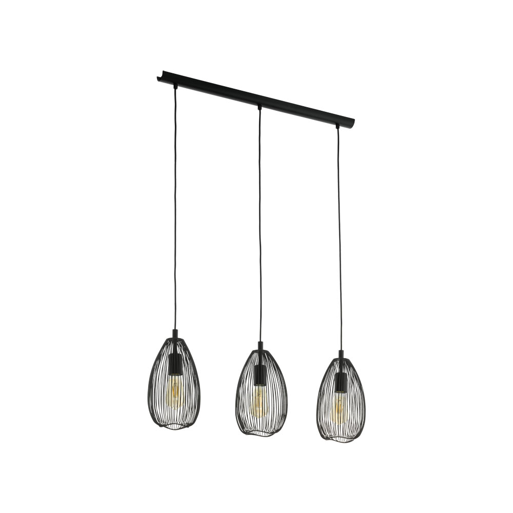 Pendul CLEVEDON, 49142, 3X60W, Metal, Negru, (W106, CLEVEDON, E27, 3X60W)