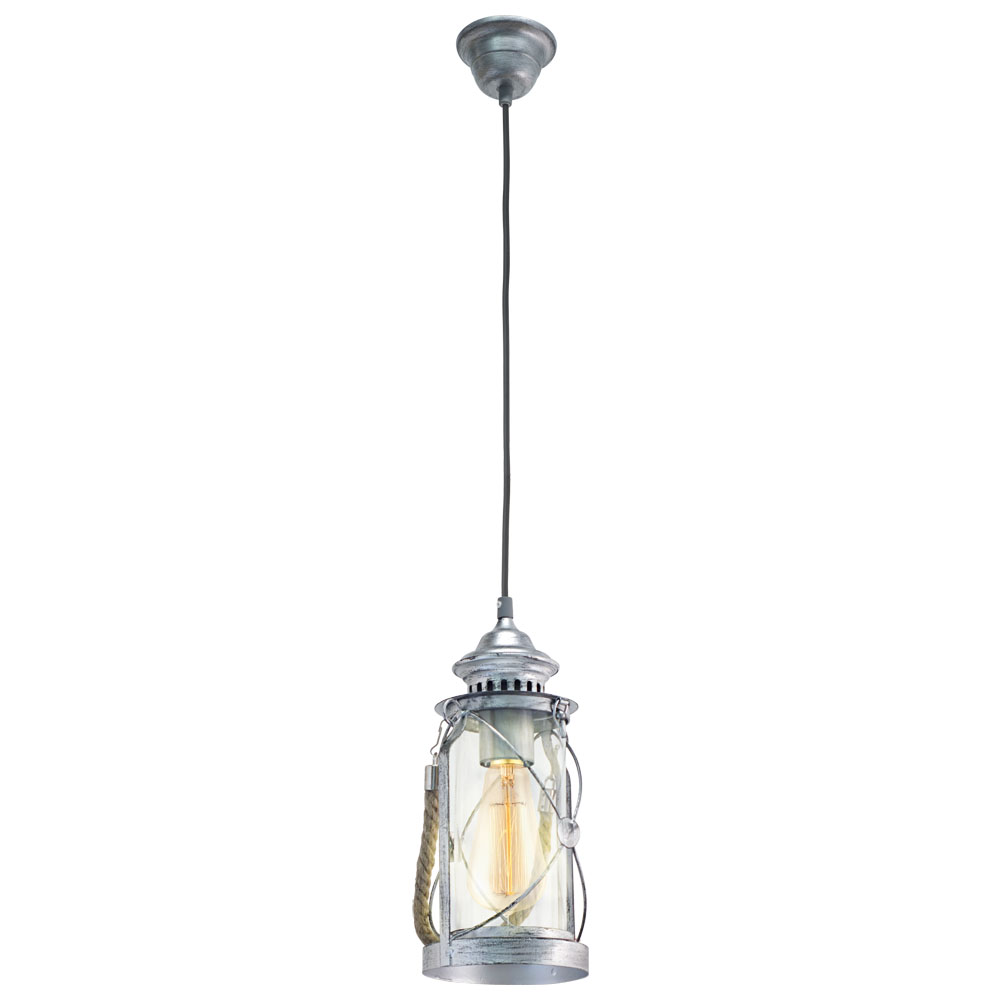 Pendul BRADFORD, 49214, 60W, Metal, Argint antichizat, (W106, BRADFORD, E27, 1X60W)