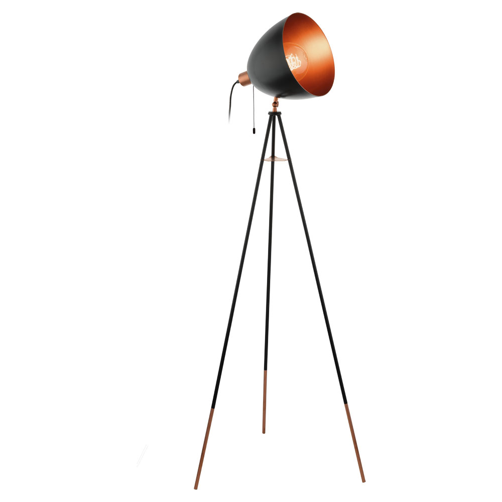 Lampadar CHESTER, 49386, 60W, Metal, Negru, Cupru, (W106, CHESTER, E27, 1X60W)