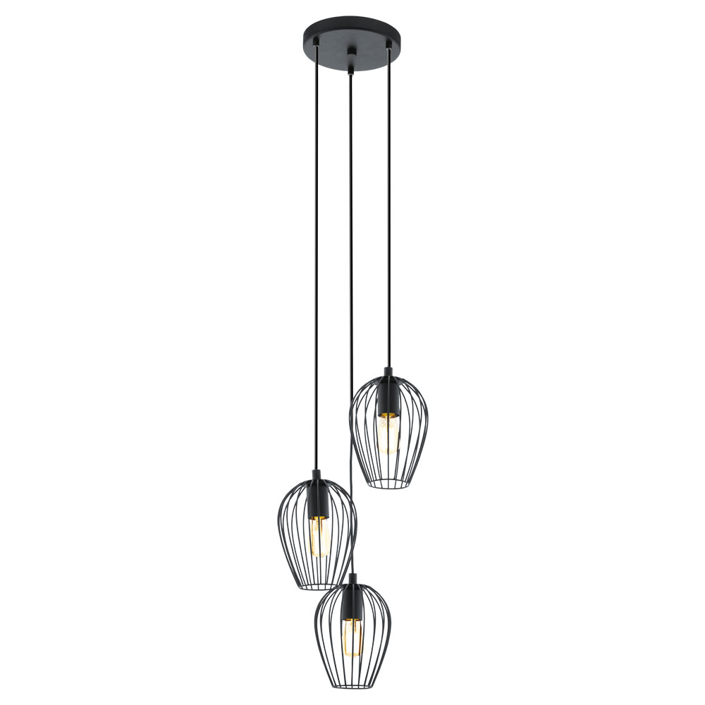 Pendul NEWTOWN, 49479, E27 - 3x60W, Negru (W106, NEWTOWN, E27, 3X60W)