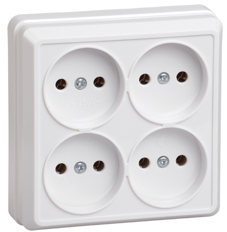 Power socket 4 plug  without P 10A RS24-2-OB OKTAVA white