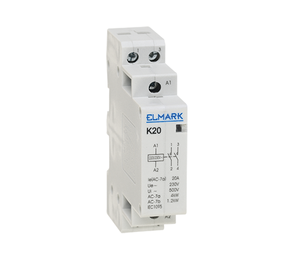 MODULAR CONTACTOR K20 25A 230V 1NO+1NC