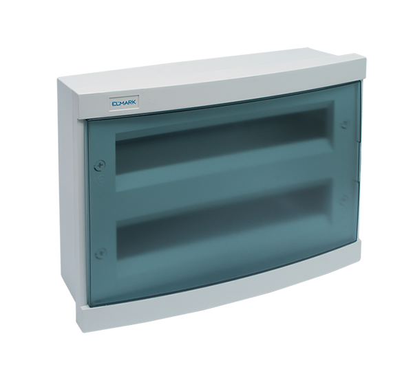 PLASTIC BOX FOR SURFACE MNT. 36 WAY-BLUE DOOR