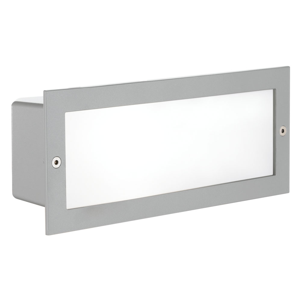 Spot incastrat Exterior ZIMBA, 88008, E27, 60W, Aluminiu turnat / Argintiu, L 243, B 101, H 5, ET 100 (W380, ZIMBA, E27, 1X60W)