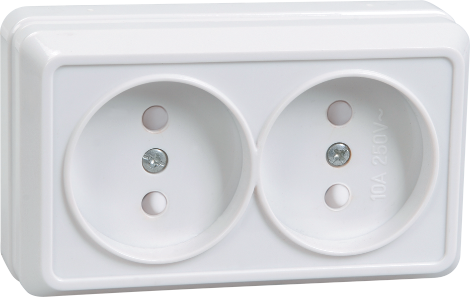 Power socket 2 plug  without P with child protection 10A RSsh22-2-OB OKTAVA white