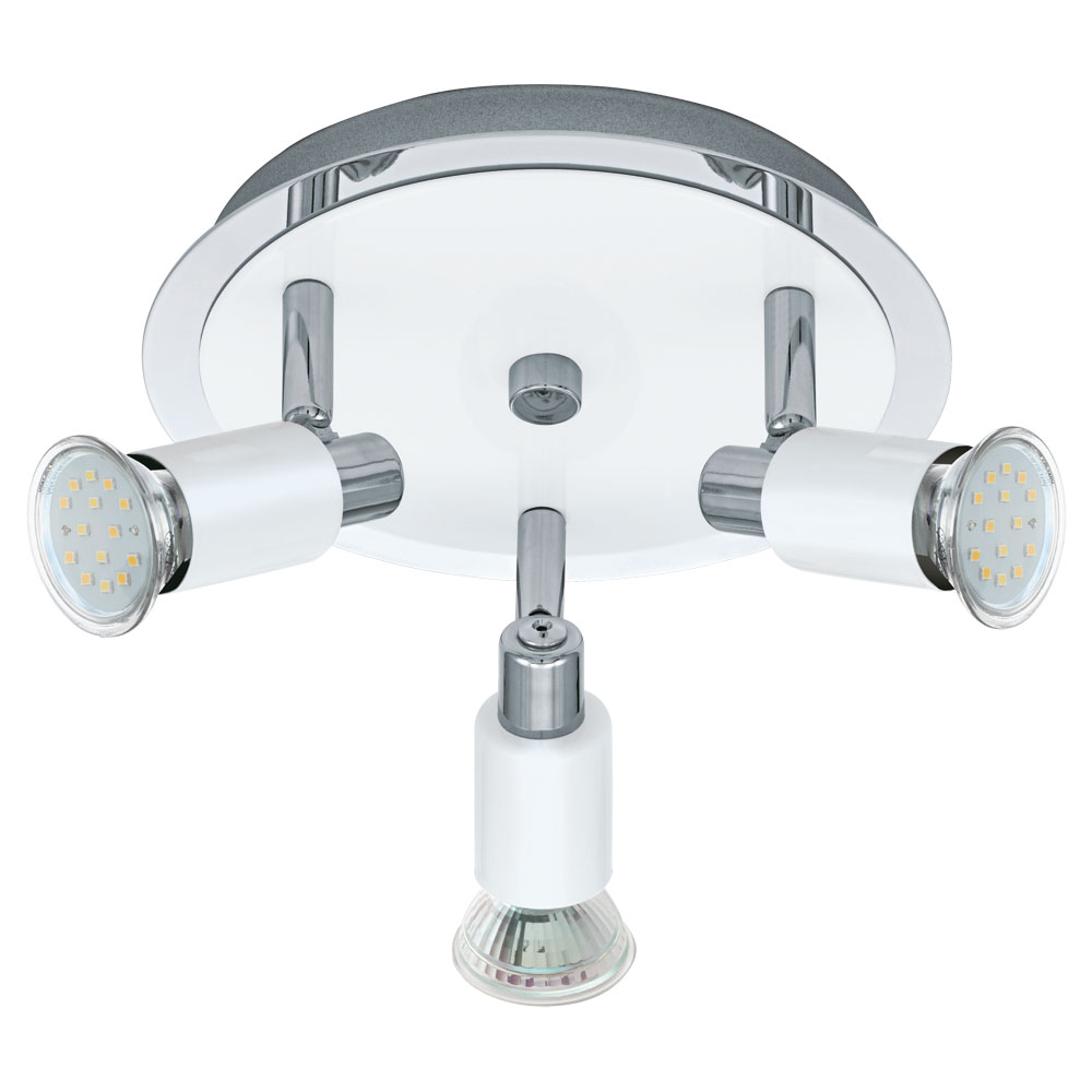 Spot ERIDAN, 90837, GU10-LED, 3X5W, Otel, Crom, Alb lucios (W300, ERIDAN, GU10-LED, 3X5W)