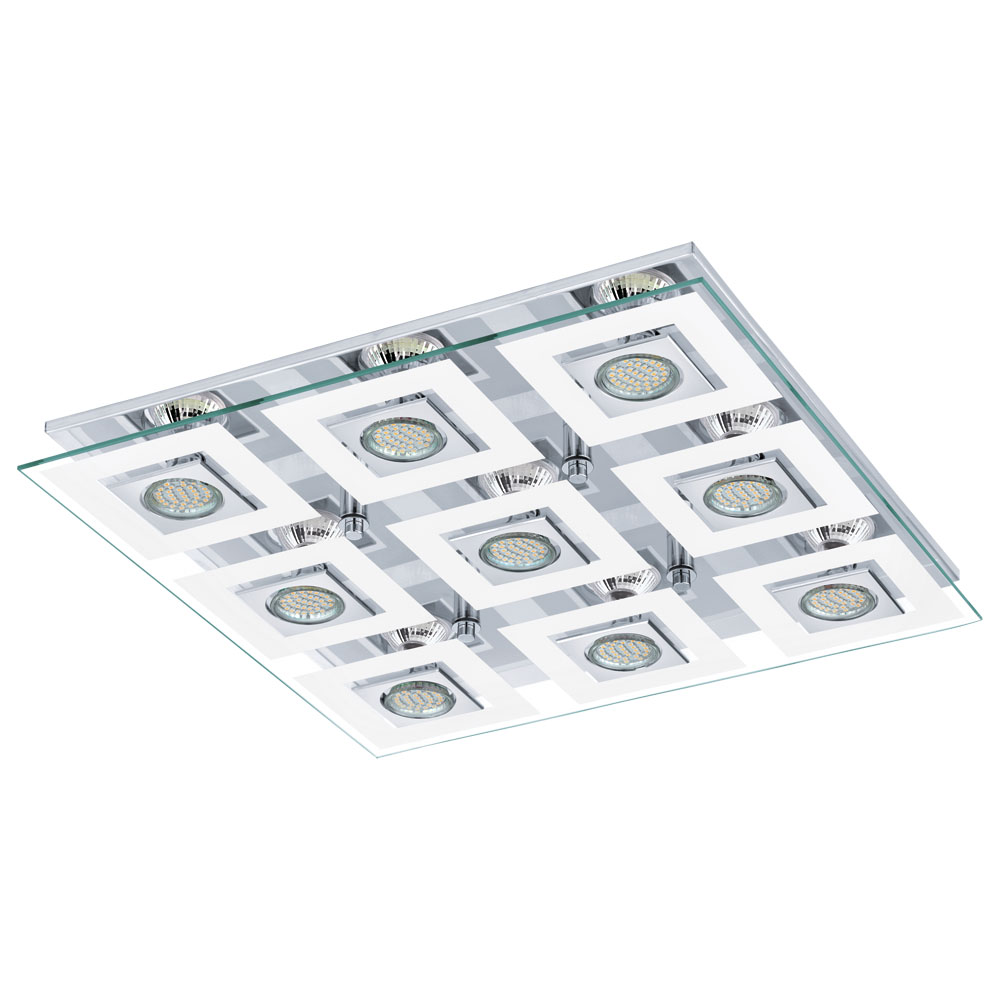 Plafoniera LED Cabo, 92877, GU10, Crom-Satin, 9x3W, 9x240lm (W180, CABO, GU10-LED, 9X3W)