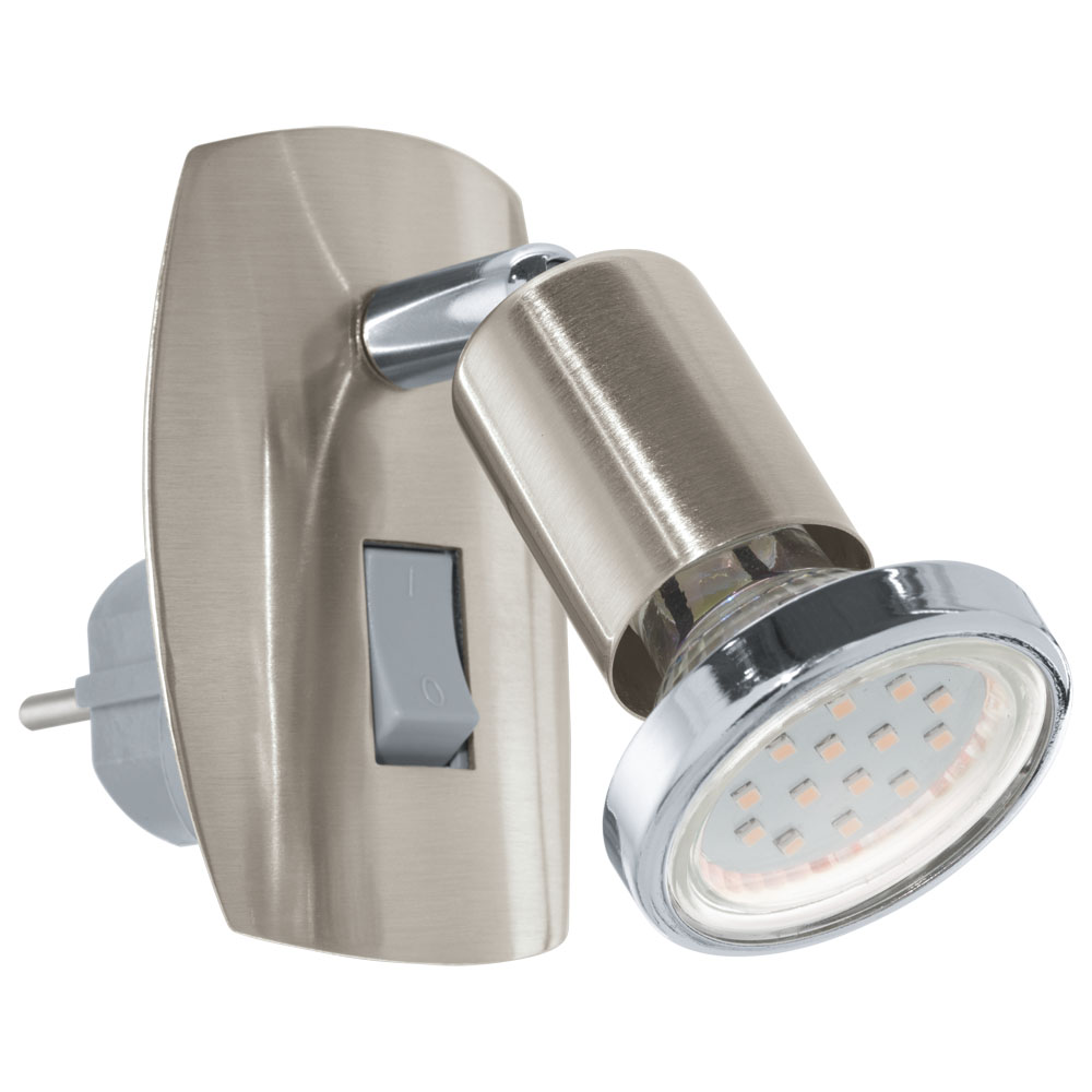 Spot priza MEREA GU10, 92924, crom satinat,  3W, 240lm, 3000K (W300, MINI 4, GU10-LED, 1X3W)