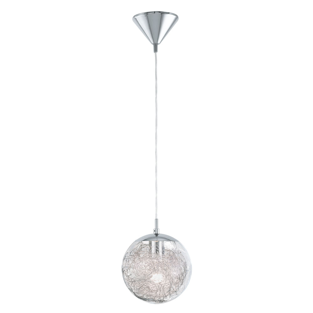 Pendul Luberio, 93073, E27, Crom-Transparent, 60W (W120, LUBERIO, E27, 1X60W)