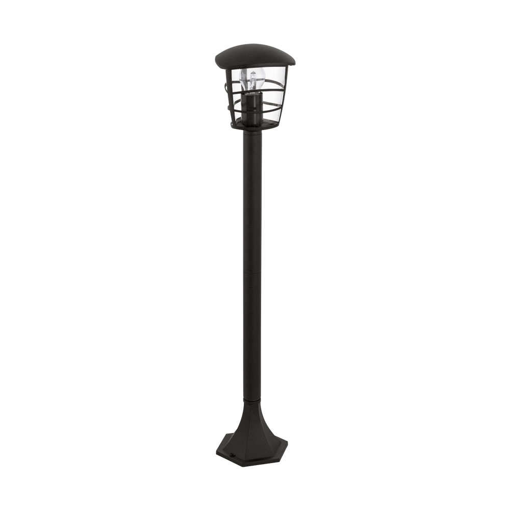 Lampadar Exterior ALORIA, 93408, E27, 60W, Aluminiu turnat / Negru, L 170, B 170, H 940, Base: Ø 170 (W380, ALORIA, E27, 1X60W)