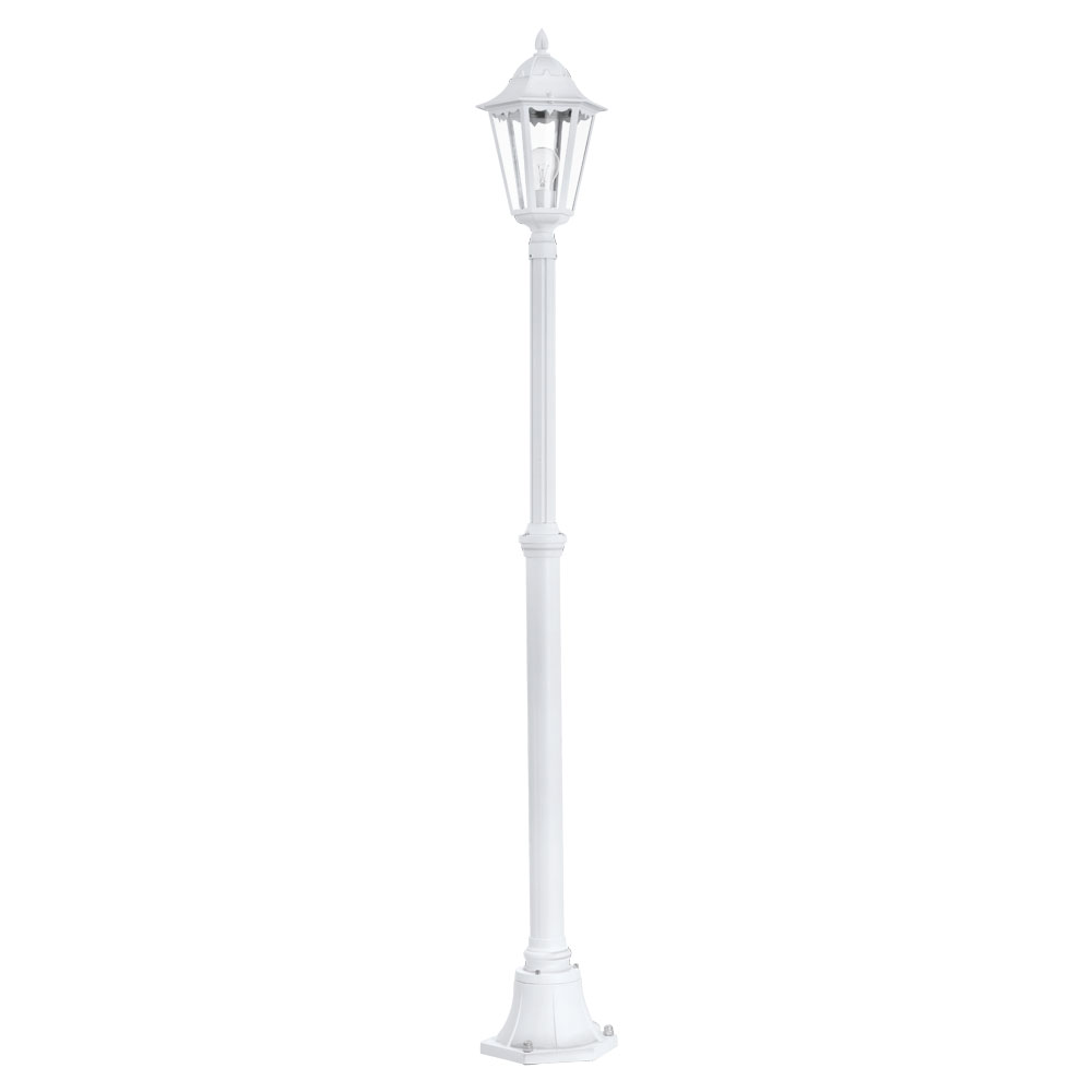 Lampadar Exterior NAVEDO, 93453, E27, 60W, Aluminiu turnat / Alb, H 2000, Ø 230, Base: Ø 245 (W380, NAVEDO, E27, 1X60W)