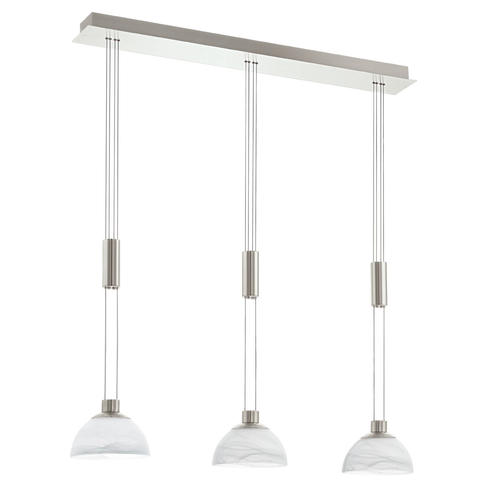 Pendul Montefio, 93468, Nichel Mat-Alabastru, LED 3x6W, 3x460lm (W120, MONTEFIO, LED, 3X6W)