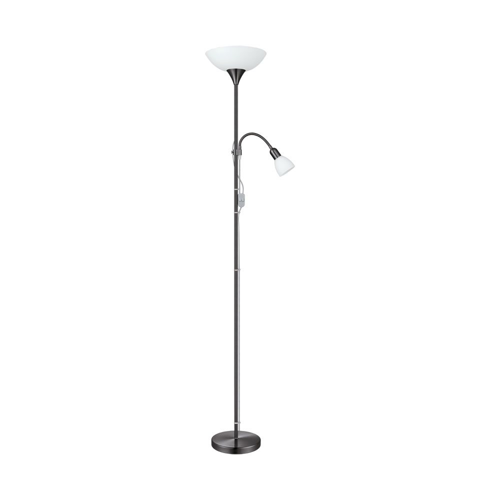 Lampadar EGLO UP2 93917, E27 60W, E14 25W, crom fumuriu (W360, UP 2, E27;E14-ILLU, 1X60W;1X25W)