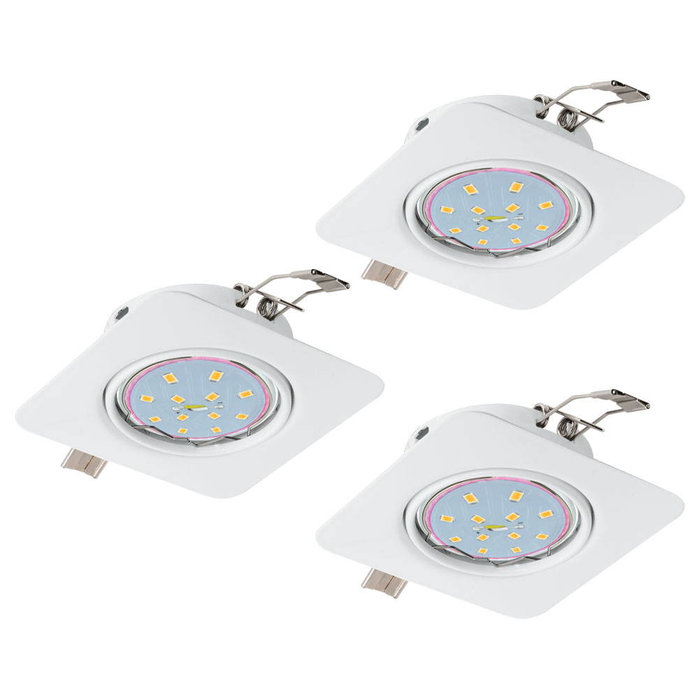 Spot incastrat PENETO, 94266, GU10-LED, 3X5W, L 87, l 87, Otel / Alb (W220, PENETO, GU10-LED, 3X5W)