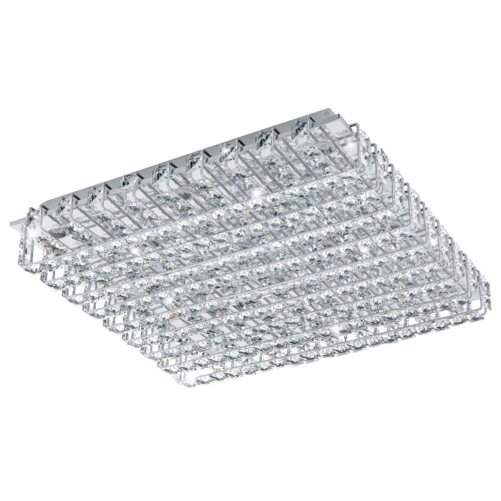 Plafoniera Lonzaso, 94315, Crom-Cristal, LED 16x3,3W, 16x370lm (W180, LONZASO, LED, 16X3,3W)