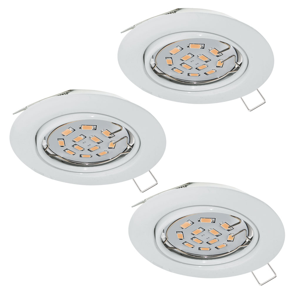 Spot incastrat PENETO, 94406, GU10-LED, 3X5W, Ø 87, Otel / Alb (W220, PENETO, GU10-LED, 3X5W)