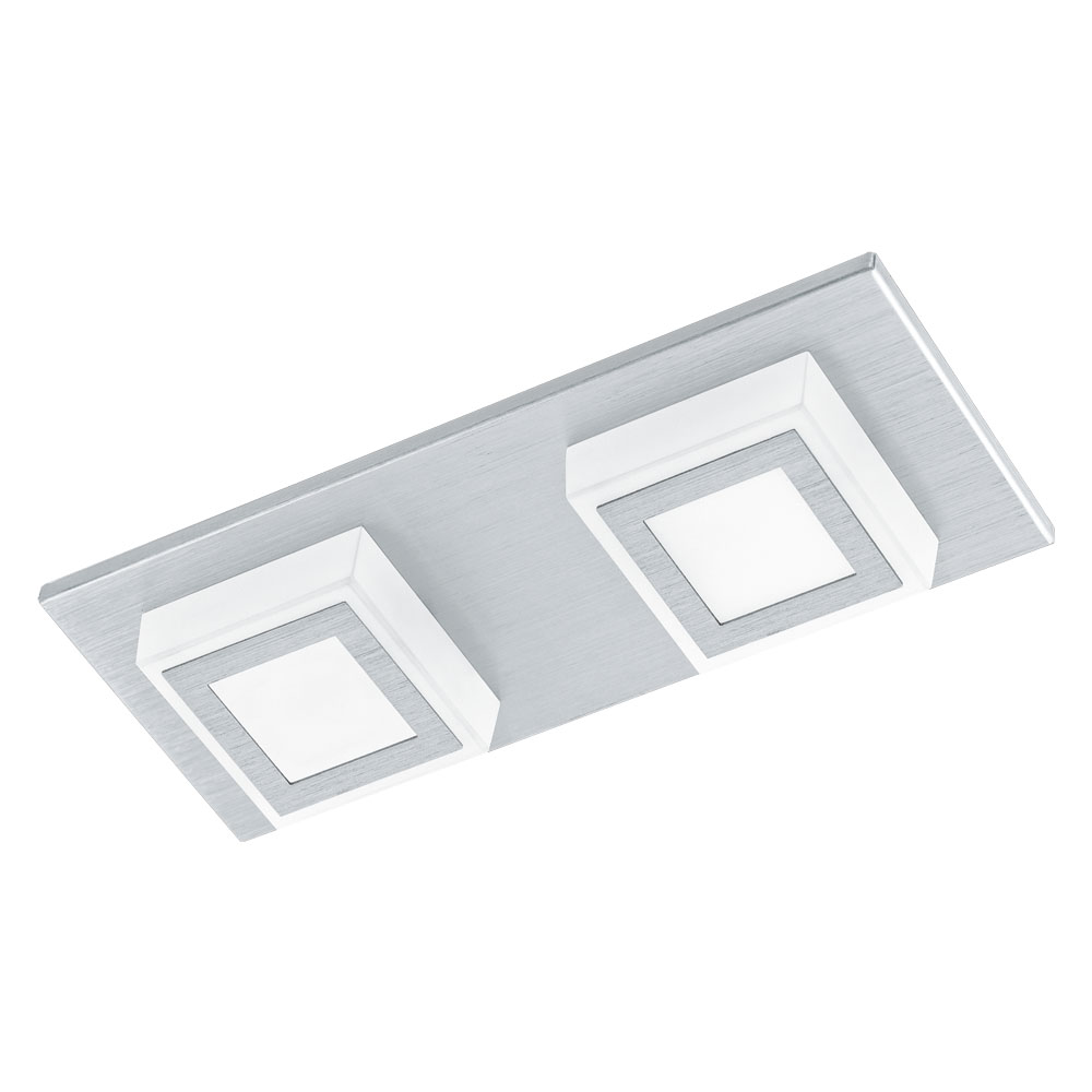 Plafoniera Masiano, 94506, Aluminiu-Satin, LED 2x3,3W, 2x340lm (W180, MASIANO, LED, 2X3,3W)