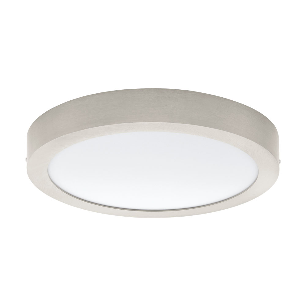 Plafoniera montata la suprafata FUEVA 1, 94527, LED, 22W, H 40, Ø 300, 2200 Lumeni, 3000 K (Calda), Metal turnat / Nichel satinat (W180, FUEVA 1, LED, 22W)