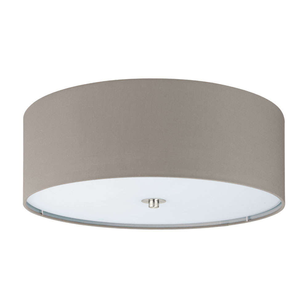 Plafoniera textila, Pasteri, 94919, E27, Nichel Mat-Taupe, 3x60W (W130, PASTERI, E27, 3X60W)