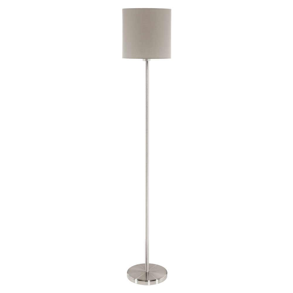 Lampadar textil, Pasteri, 95167, E27, Nichel Mat-Taupe, 60W (W130, PASTERI, E27, 1X60W)