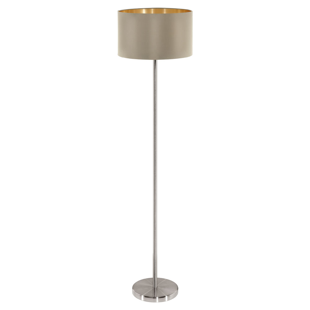 Lampadar textil, Maserlo, 95171, E27, Nichel Mat-Taupe, 60W (W130, MASERLO, E27, 1X60W)