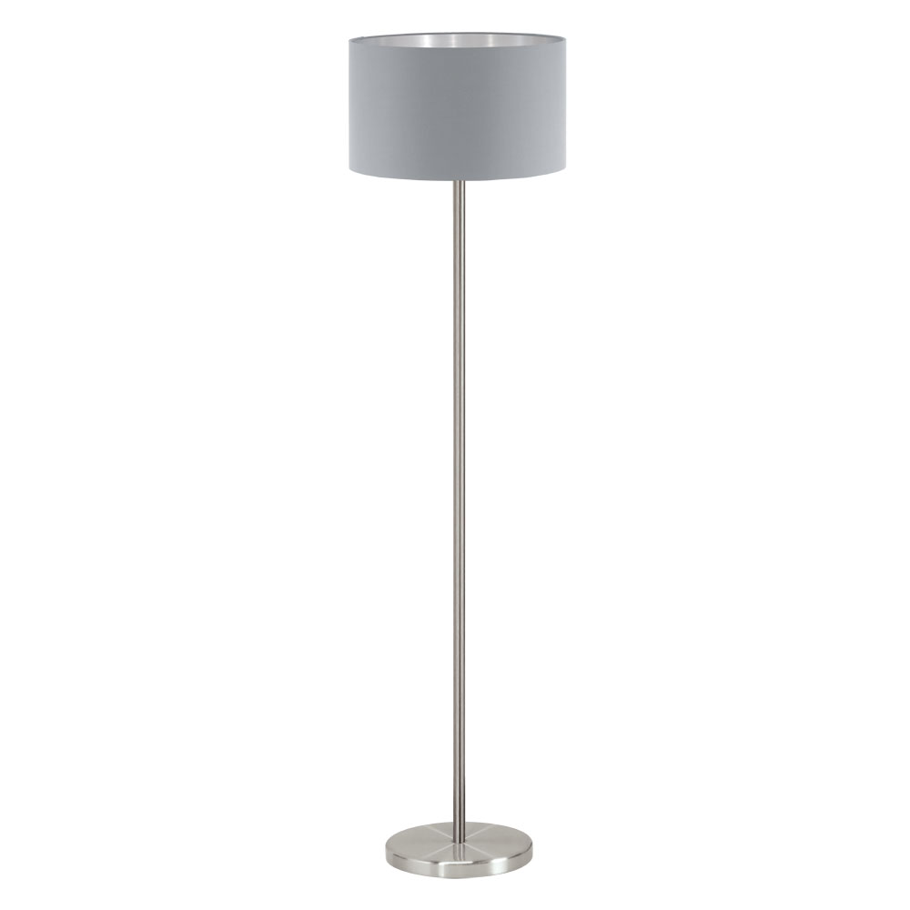 Lampadar textil, Maserlo, 95173, E27, Nichel Mat-Argintiu, 60W (W130, MASERLO, E27, 1X60W)