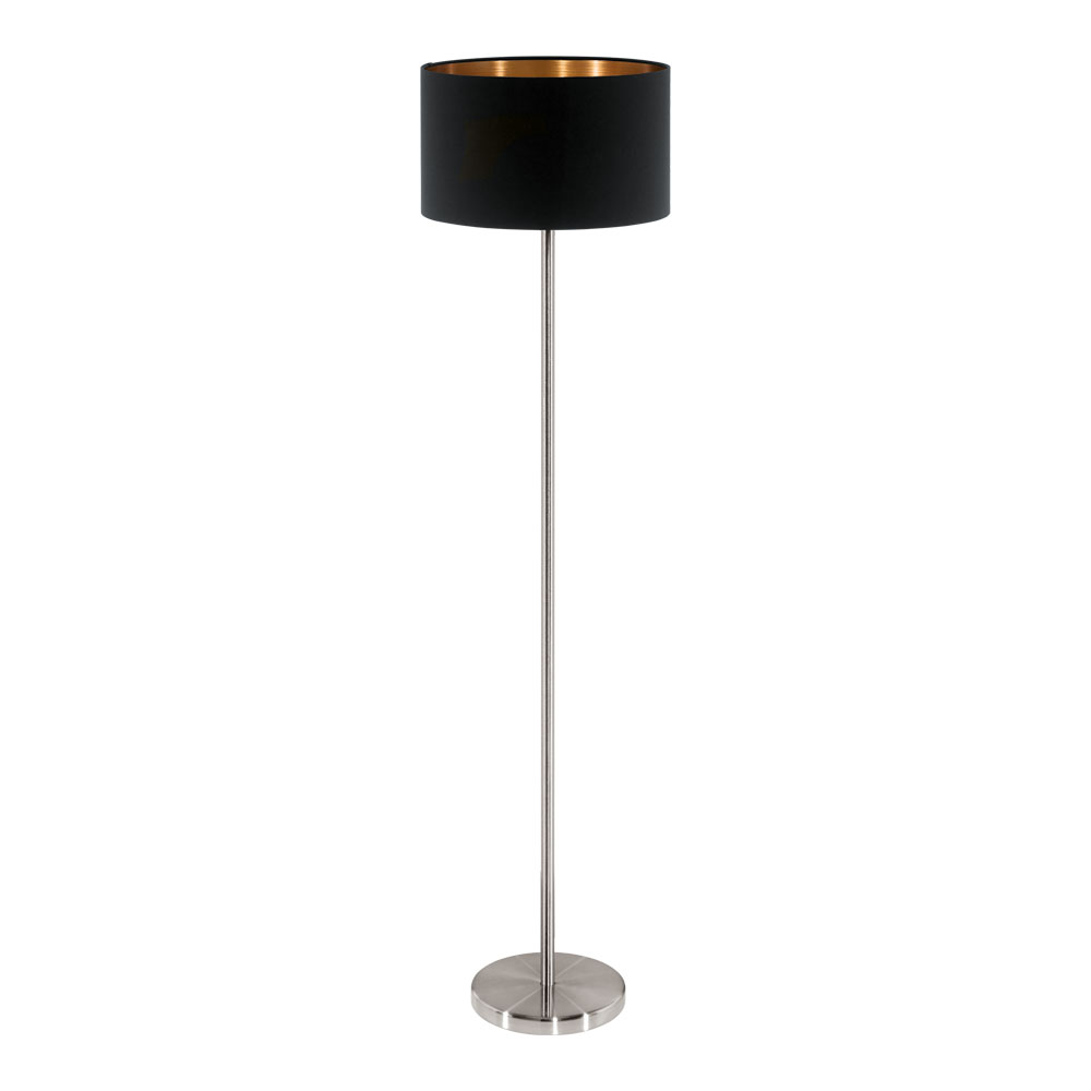 Lampadar textil, Pasteri, 95175, E27, Nichel Mat-Negru-Cupru, 60W (W130, PASTERI, E27, 1X60W)