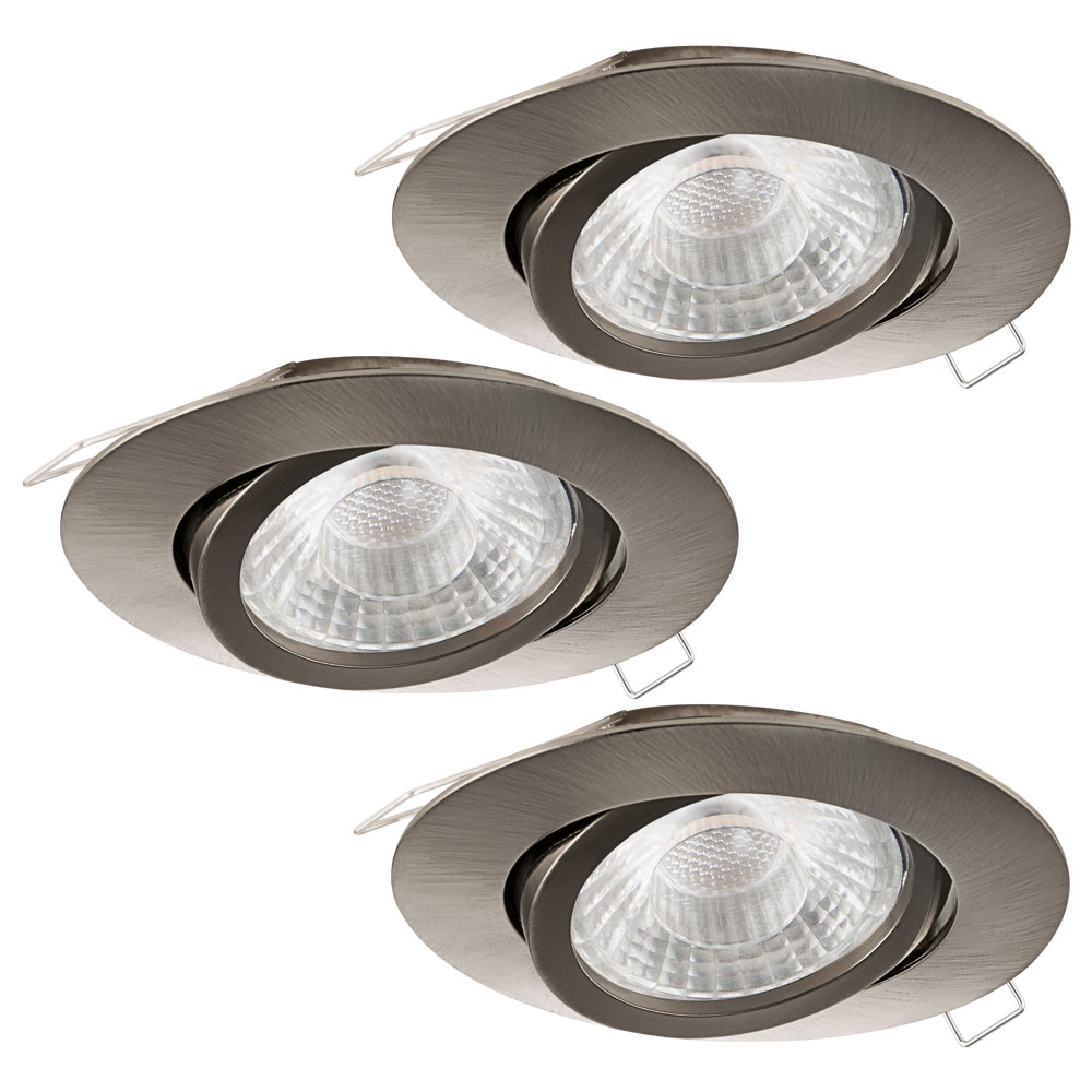 Spot incastrat TEDO 1, 95359, GU10-LED, 3X5W, Ø 80, Aluminiu turnat / Nichel satinat  (W220, TEDO 1, GU10-LED, 3X5W)