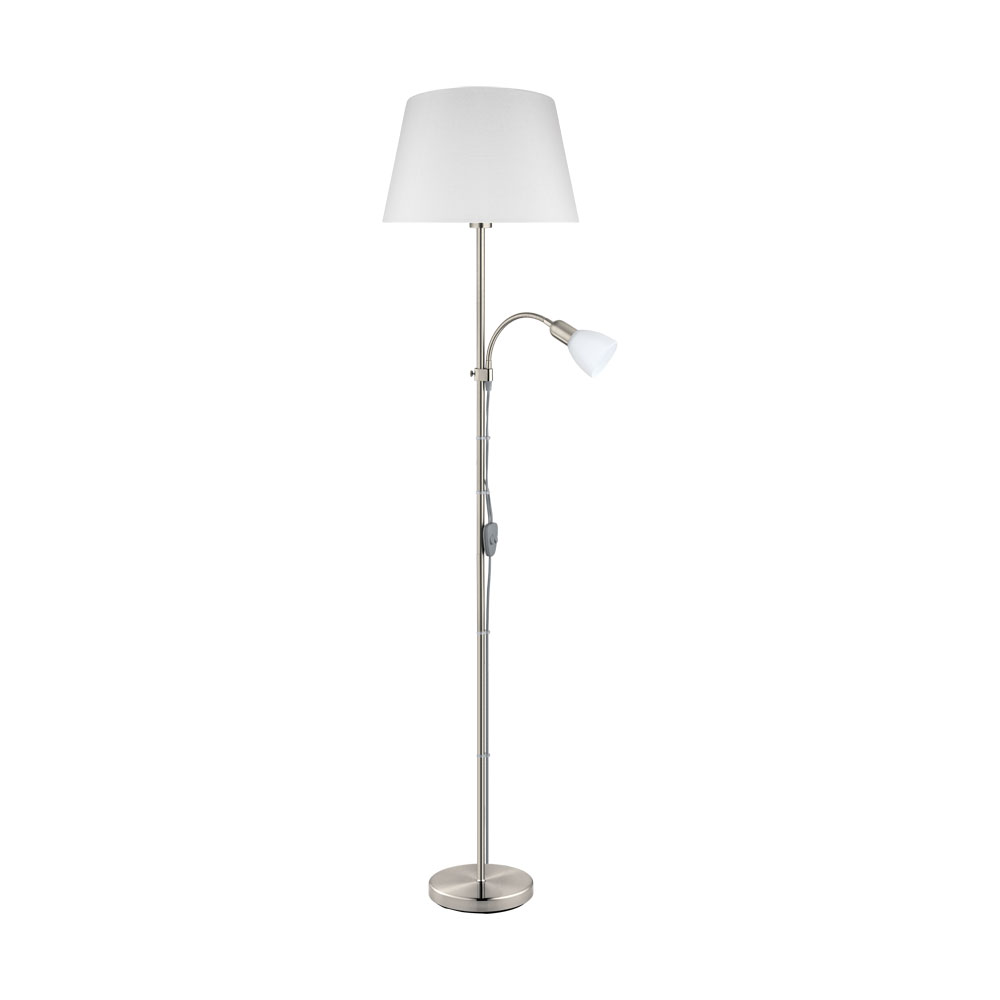 Lampadar EGLO Conesa, 95686, E27 60W-E14 40W, Nichel Satinat (W360, CONESA, E27;E14, 1X60W;1X40W)