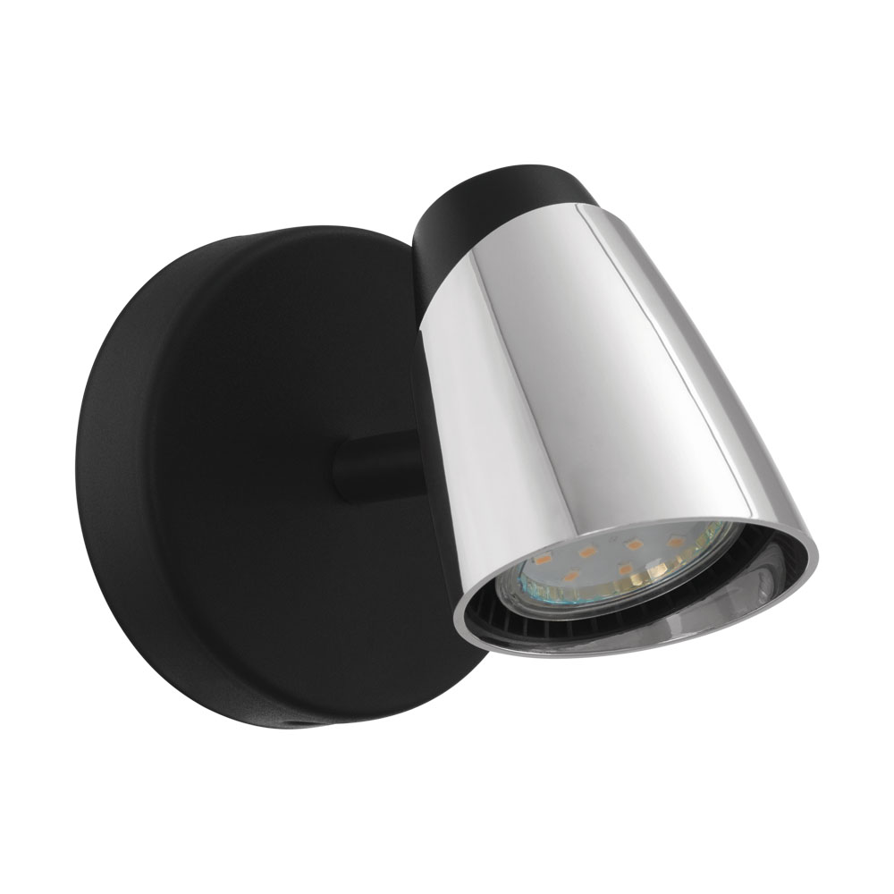 Aplica LED MONCALVIO, 96715, GU10, crom/negru, 5W, 400lm, 3000K (W300, MONCALVIO, GU10-LED, 1X5W)