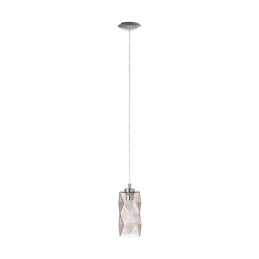 Pendul Estevau, 96928, E27, Crom-Negru Transparent, 28W (W120, ESTEVAU, E27, 1X28W)