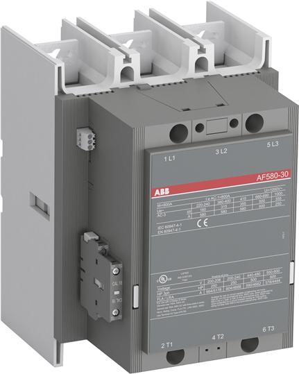 Contactor 580A in AC3, 3P, aux. 1NO+1NC, Uc=100-250V a.c./d.c.