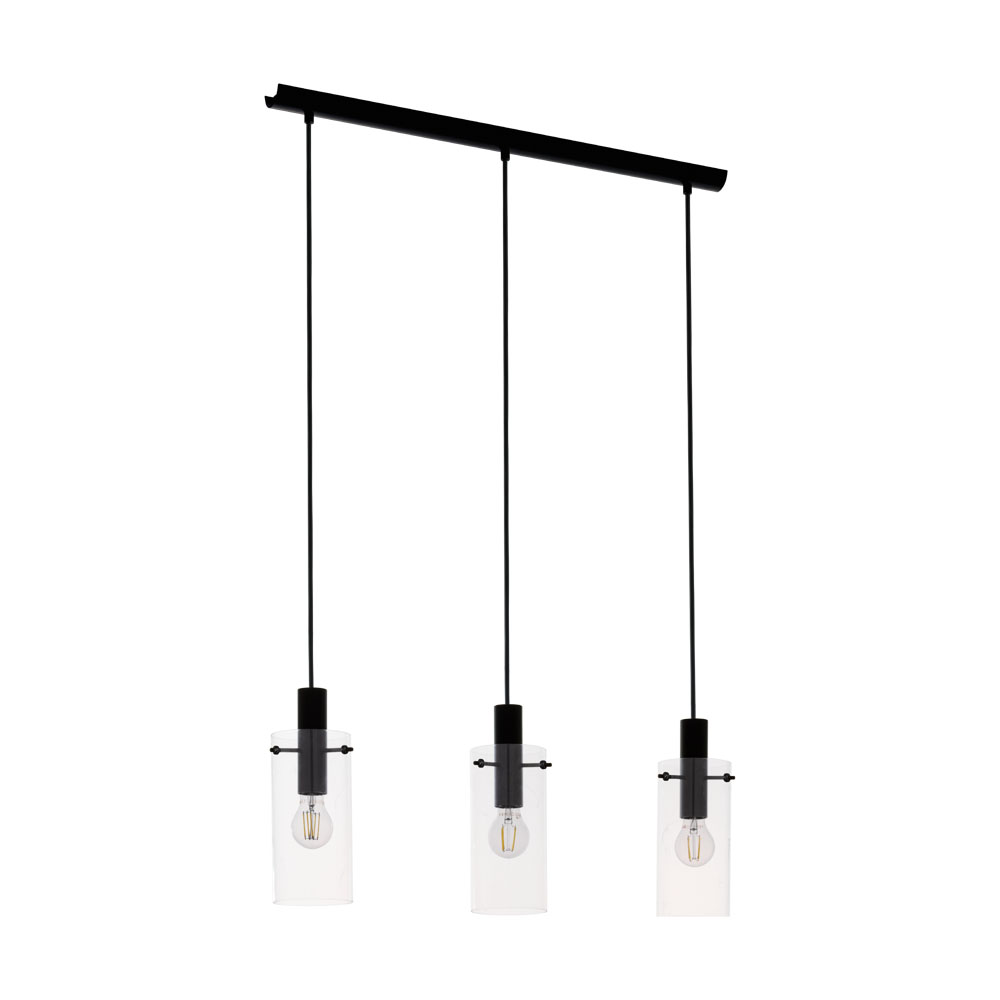 Pendul EGLO Montefino, 97367, E27 3x60W, Negru (W120, MONTEFINO, E27, 3X60W)