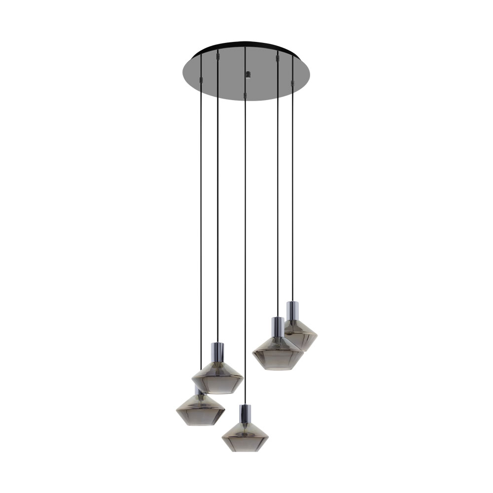 Pendul EGLO Ponzano, 97425, E27 5x60W, Transparent (W120, PONZANO, E27, 5X60W)