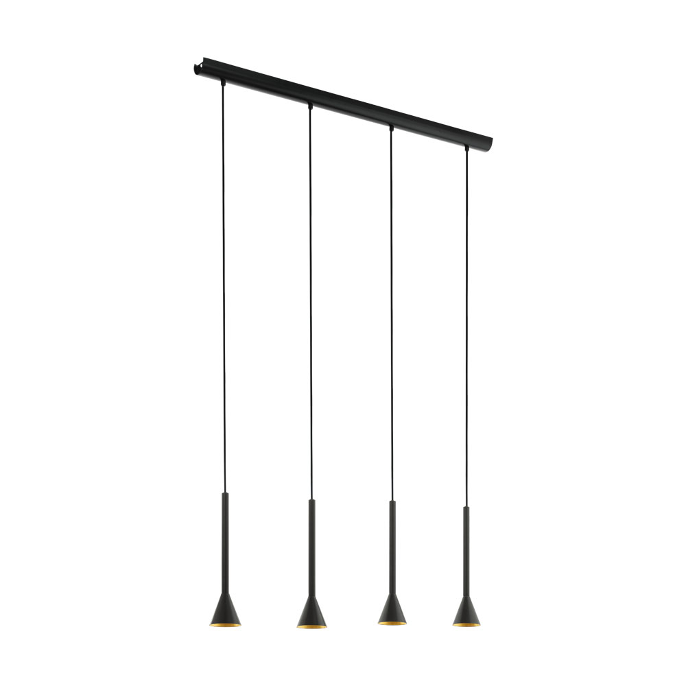 Pendul EGLO Cortaderas, 97605, GU10-LED 4x5W, Negru/Auriu (W120, CORTADERAS, GU10-LED, 4X5W)