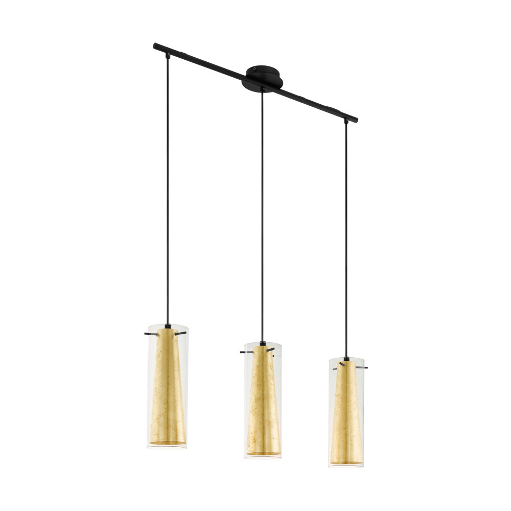 Pendul EGLO Pinto Gold, 97652, E27 3x60W, Auriu (W120, PINTO GOLD, E27, 3X60W)