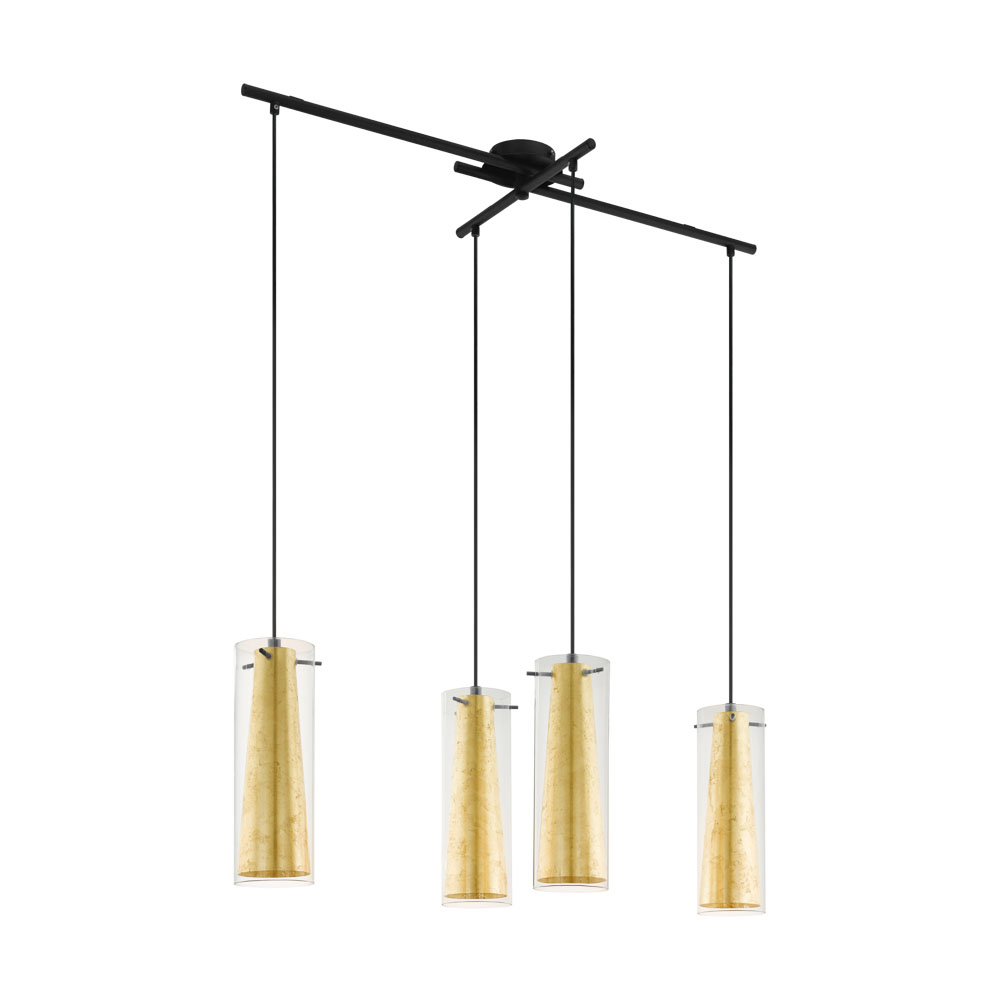 Pendul EGLO Pinto Gold, 97653, E27 4x60W, Auriu (W120, PINTO GOLD, E27, 4X60W)