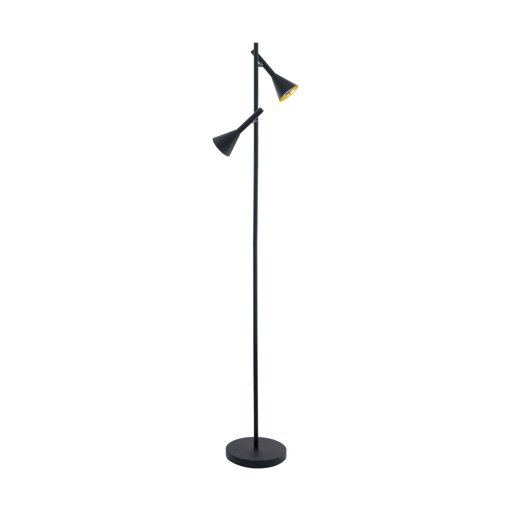 Lampadar EGLO Cortaderas, 97806, GU10-LED, 2x5W, Negru/Auriu (W360, CORTADERAS, GU10-LED, 2X5W)