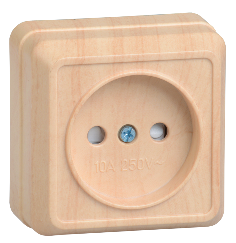 Power socket 1 plug  without P with child protection 10A RSsh20-2-OS OKTAVA pine