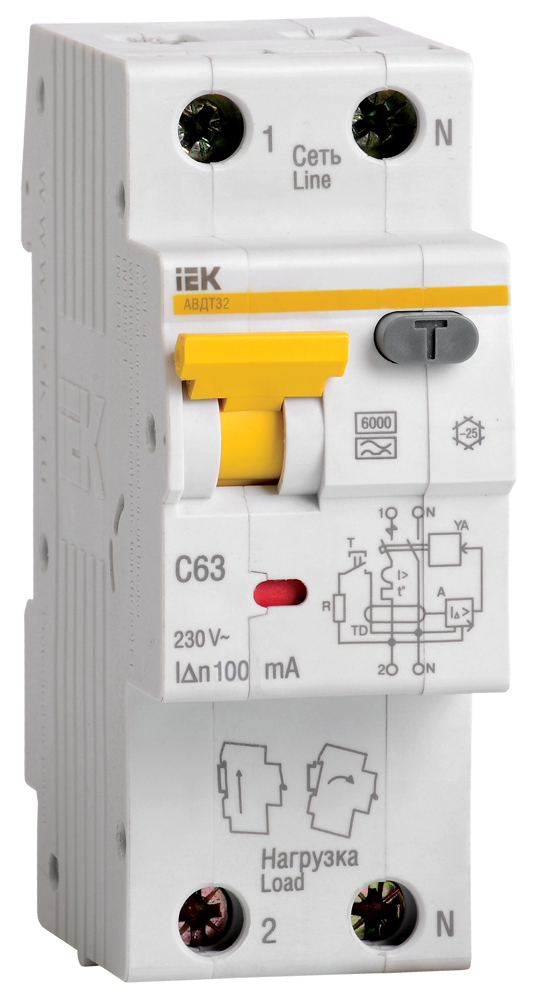 Intreruptor automat diferential AVDT 32 2P 16A 30mA curba C